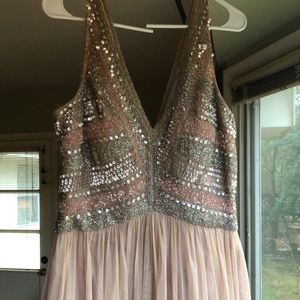 Aidan Mattox prom dress pink with beading sz 14